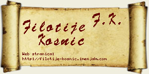 Filotije Kosnić vizit kartica